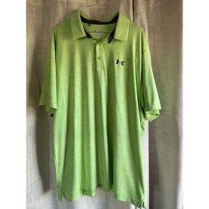 Under Armour Golf Polo Shirt Loose Size 2XL Green - Summer